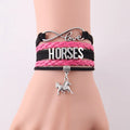 Mustang Equestrian Quarter Horse Trainer Charm Bracelets for Show Jumping Racing Eventing for Arabian Cob Pinto Horses Paint