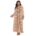 Glitter Embroidery Lace Fabric Muslim Travel Clothing Ramadan Shiny Glitter Abaya With Belt