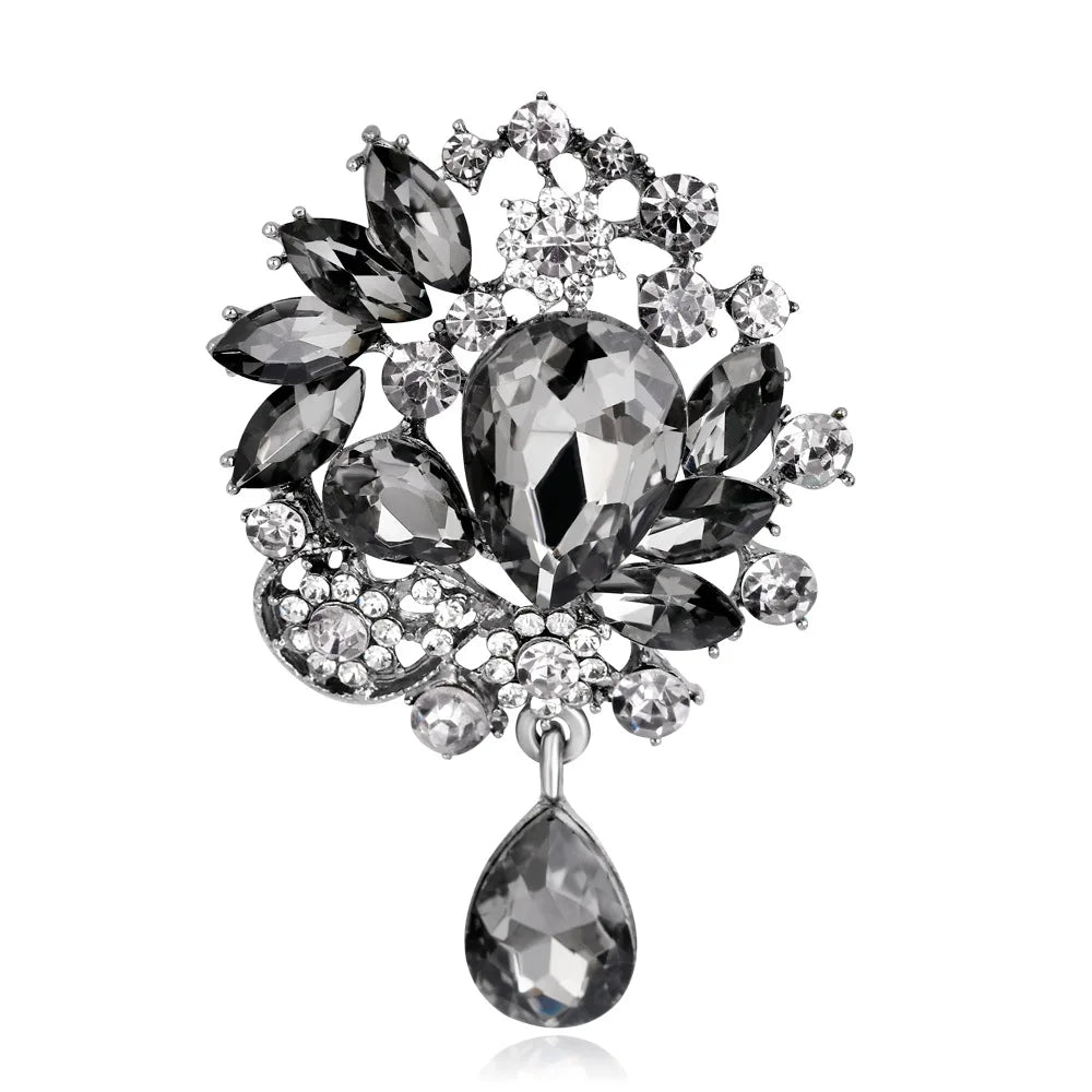 ROMANTIC New Fashion Rhinestone Brooch Wedding Garment Crystal Brooch Pin