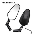 RIDERACE 1Pair Handlebar Rear View Mirror 360 Rotation Adjustable Road Foldable Rearview Reflector Cycling Backview Equipment