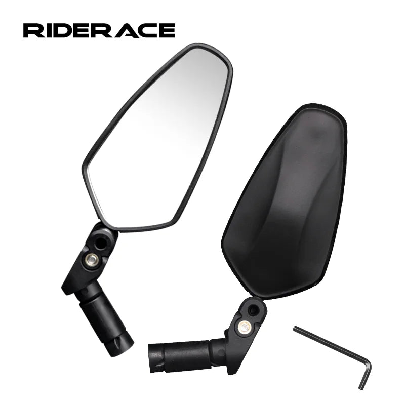 RIDERACE 1Pair Handlebar Rear View Mirror 360 Rotation Adjustable Road Foldable Rearview Reflector Cycling Backview Equipment