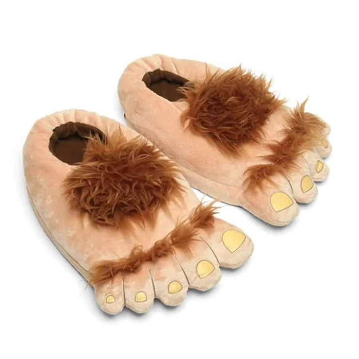 2021 Chunky Men Warm Paw Slippers Unisex Size 36-45 Creative Faux Fur Shoes Man Designer Bigfoot Indoor Shoes