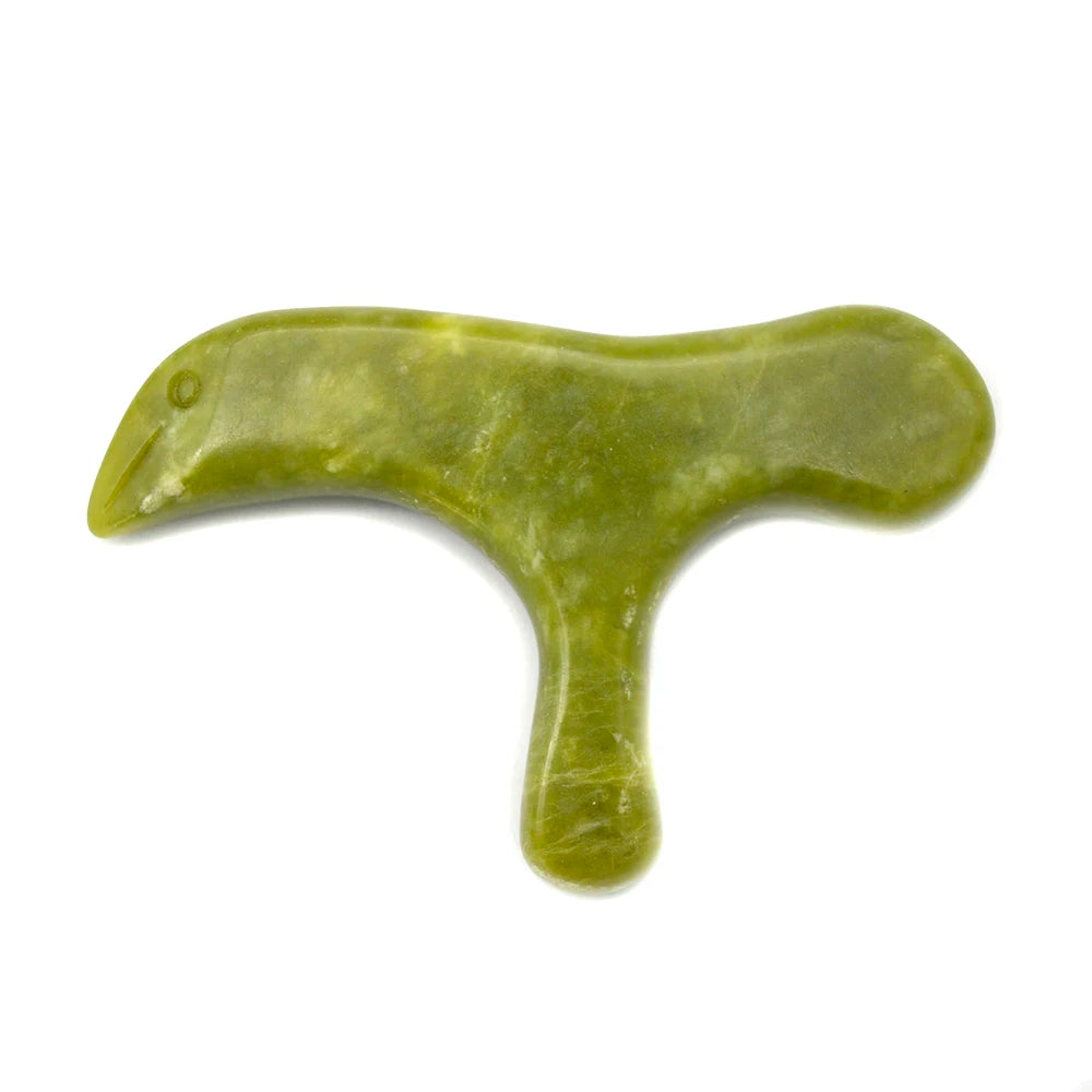 Body Acupoint Massage Tools Jade Guasha Xiuyan Scraper for Acupressure Shiatsu Reflexology Thai and Meridian Therapies Gua Sha