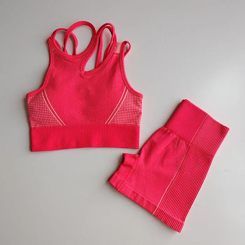 Energy Seamless Yoga Set Sport Outfit for Woman Gym Clothing Fitness Crop Top High Waist Leggings Running Sportswear