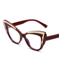 2025 Wholesale Unisex Big Frame Personality Eyeglasses Cat Eye Computer Anti Light Blue Glasses Frame
