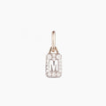 Rectangular 18K Gold-plated Slightly White CZ 925 Sterling Silver Letter Pendant for Everyday Wear