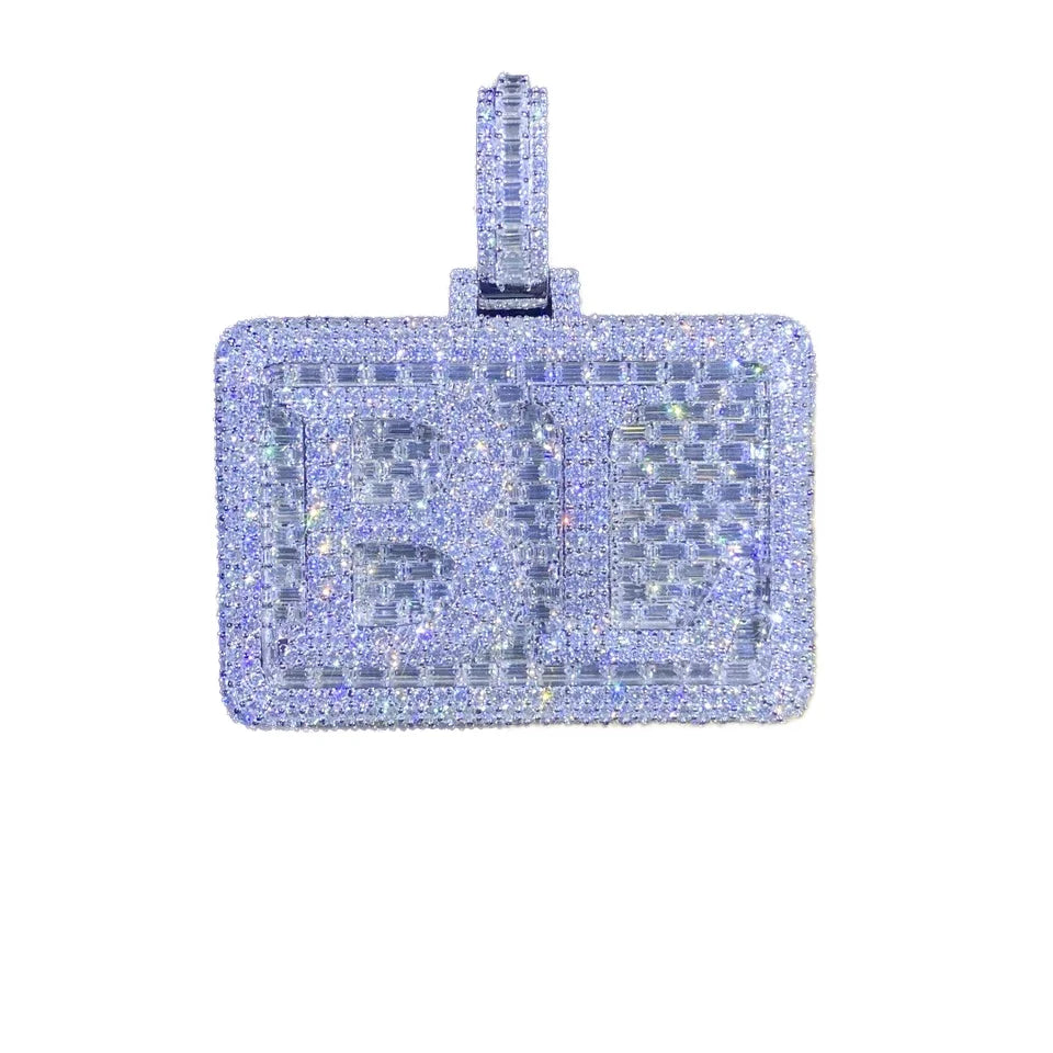 Custom 925 Silver Moissanite BL Hip Hop Pendant Fashionable Charms & Jewelry