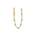 Hot Selling Fashion Ladies 18k Gold Plated Earrings Long Chain Zircon Hoop Earrings Jewelry for Women