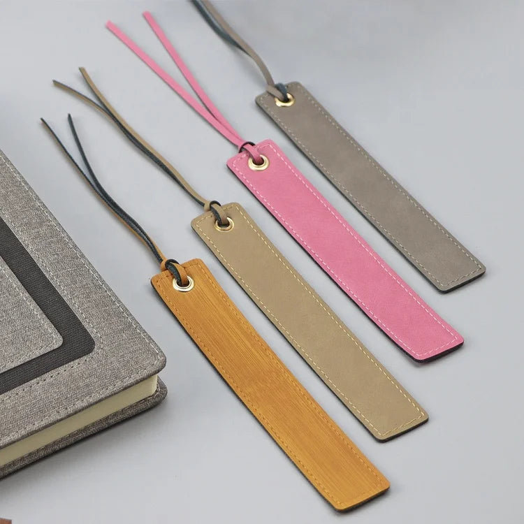 Personalized Custom PU Leather Bookmarks Blank Engravable Laserable Leatherette Lesezeichen Bookmark