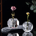 Hot Selling Custom Small Size Round Shaped Clear Transparent Crystal Glass Vases for Home Decor