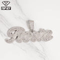 Top Icy Cute Style baguette Iced Out Name Pendant 100% Custom Letter Initial Charm Necklace Icy Jewelry Women Hip Hop Necklace