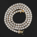 Fashion 3MM 4MM 5MM 6MM Iced Out Round Cut Diamond Tennis Necklace CZ Chain Hip Hop Jewelry for Men Women