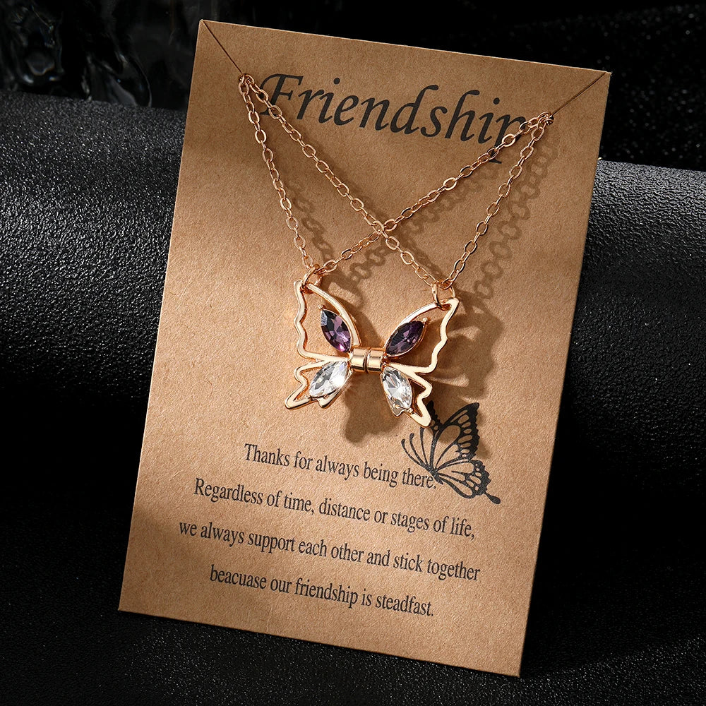 Fashion New Gemstone Big Butterfly Necklace for Women Jewelry Wholesale