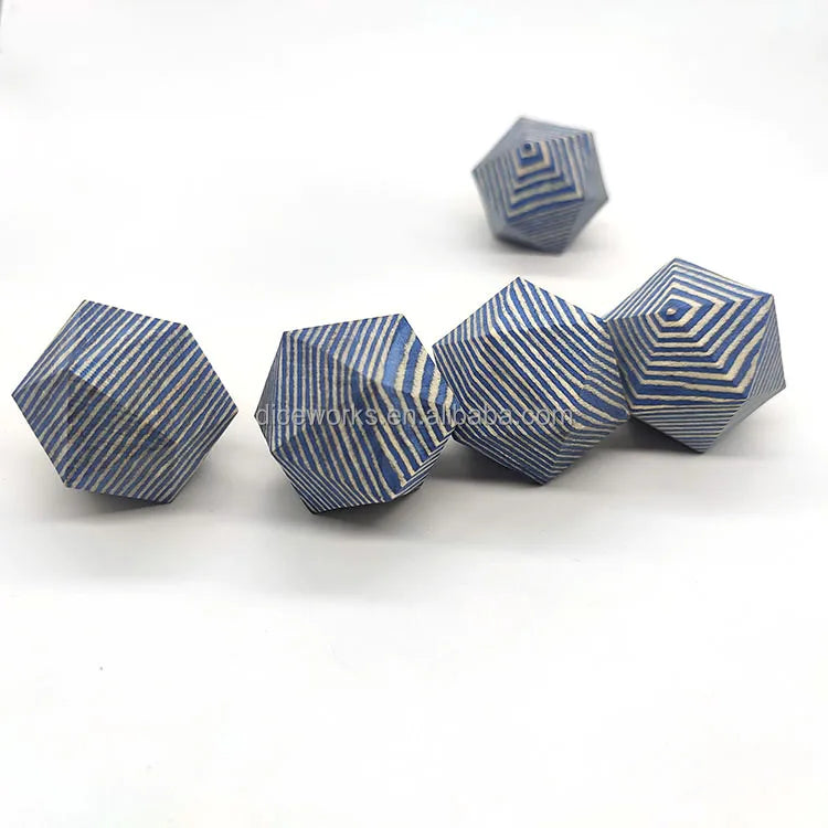 Custom Engraving LOGO Numbers Pattern Large 32mm Polyhedral Wooden Rainbow D20 Dice Nian Diceworks Metal Tin Box for DND/RPG