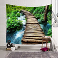 150*130cm Nature Forest Waterfall Printing Wall Hanging 3d Digital Printing Tapestry Home Decoration