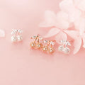 925 Sterling Silver Small Sweet Cherry Shape Earings Rose Gold Plated Cubic Zircon Studs Earrings Fashion Jewelry for Women