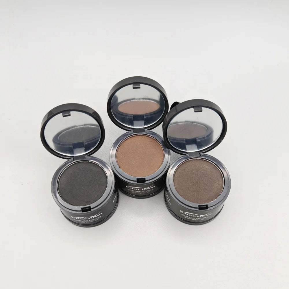 Private Label Portable 4.5g Waterproof Hairline Powder Bottle in Pink and Gray for Strong Hold Frizzy/Curly Hair