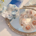 BPHNE B.PHNE OEM/ODM Scranchies pink Flower Elastic Hair Bands Embroidery Mesh Hair Custom Scrunchies for Girls
