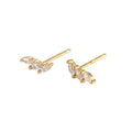 925 Sterling Silver Minimalist Women Gold Plated Crystal Flower Helix Tragus Piercing Conch Earring CZ Marquise Cartilage Stud