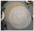 European Hollow Heat Insulation Placemats Table Decoration Mats Home Dining Mats Round Firework Placemats