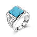 Wholesale Fashion Stainless Steel Turquoise Stone Charm Finger Ring Women Rings China Manufacturer Supplier Factory Price