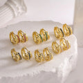Colorful Double Ring Colorful Diamond Earrings Fashion Personality Zircon Hoop Earrings for Women