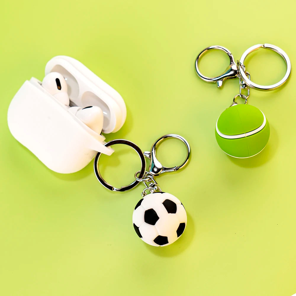Custom 3D Sports Keychain and Keyring Featuring Football and Basketball Stylish Collectible for Sports Fan Promotional Keychains