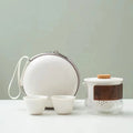 Travel Tea Set One Pot Two Cups Outdoor Simple Ceramic Bubble Tea Anti-Scalding Portable Fast Drink Cup Set