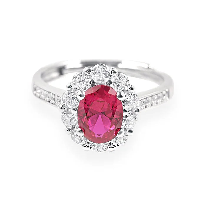 Hot Product 925 Sterling Silver Ring 5*7mm Oval Shape Ruby Rings Jewelry With Factory Price