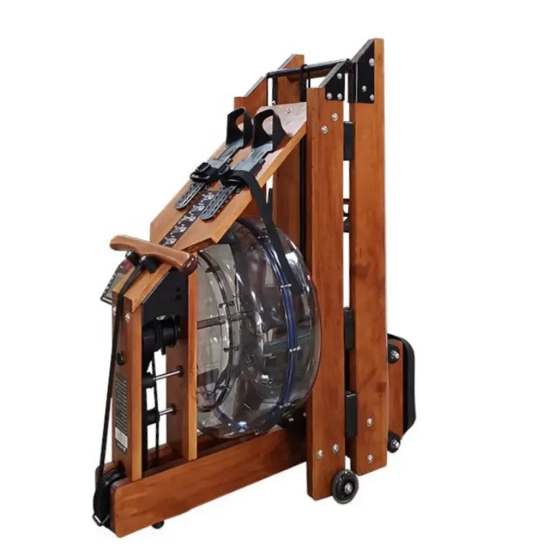 Direct Sales of Wooden Double Track Folding Water Resistance Rowing Device Aerobic Home Fitness Equipment