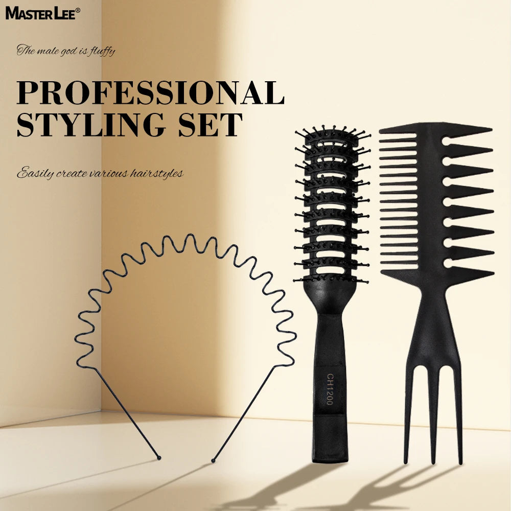 3pcs Black Hair Styling Set-barber Hair Brushmultifunction Styling Comb Set Hair Claspfor Hair Styling Tool for All Types Hair