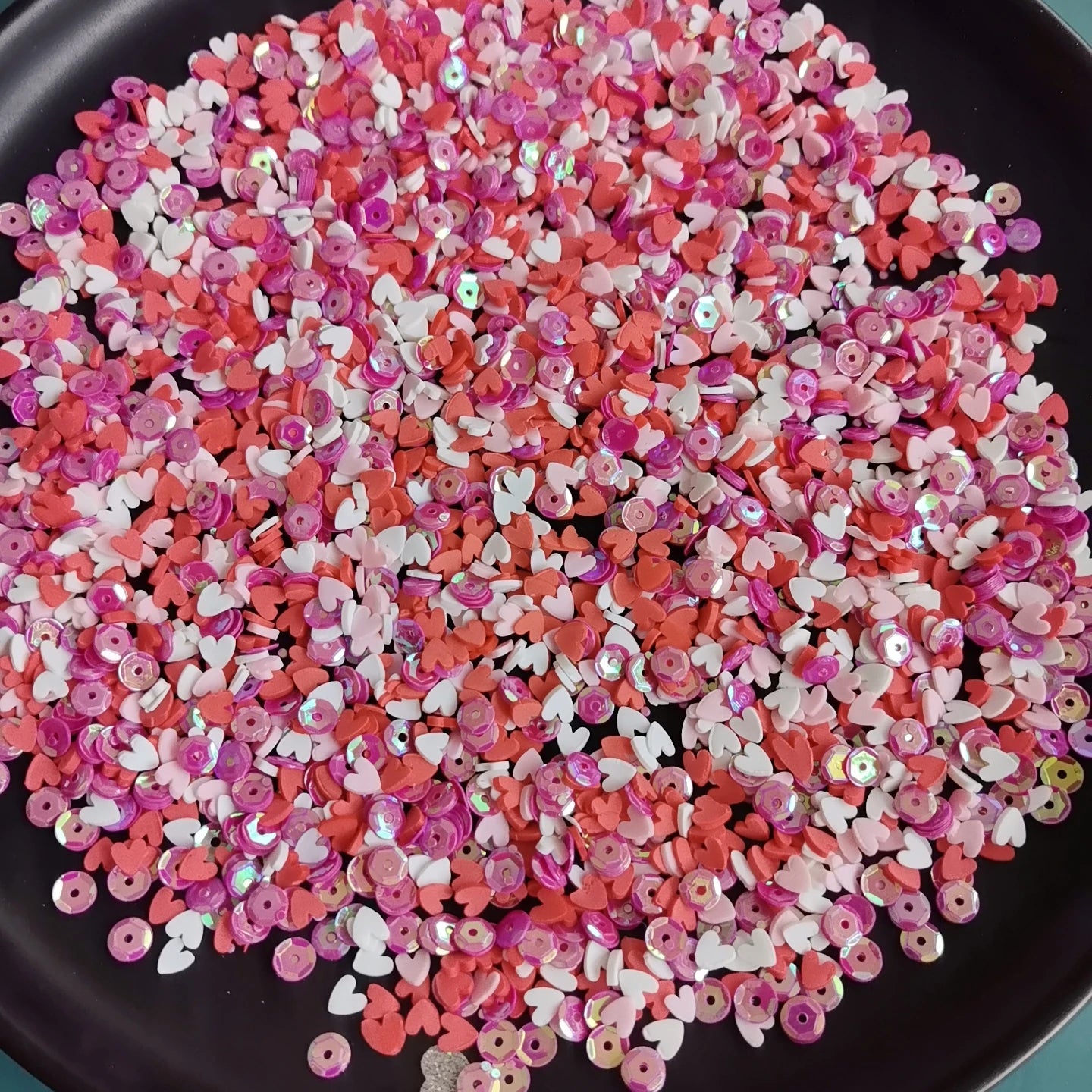1kg Double Color Heart Mixed Custom DIY Soft Charms Accessories Colorful Beads for Handmade
