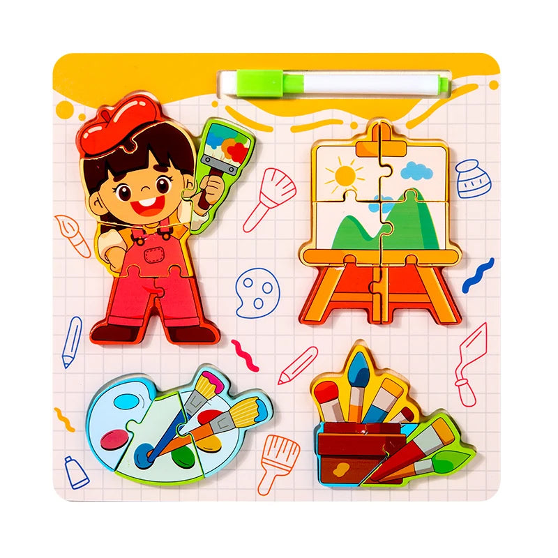 2025 CPC CE Kids Wooden Educational Animal Jigsaw Puzzle Game New Designs for Toddler Children's Play and Learning Toys