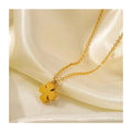 Trendy Romantic Stainless Steel 18K Gold Plated Flower Charm Waterproof Jewelry for Women