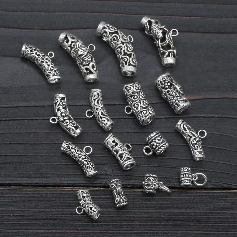 925 Sterling Silver DIY Clasp Cord End Caps Bracelet Necklace Spacer Beads DIY Accessories Jewelry Findings MegaBDM