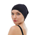 Fashion Women Soft Cotton Turbans Plain Hats Buttomed Muslim Black Turban Cap Head