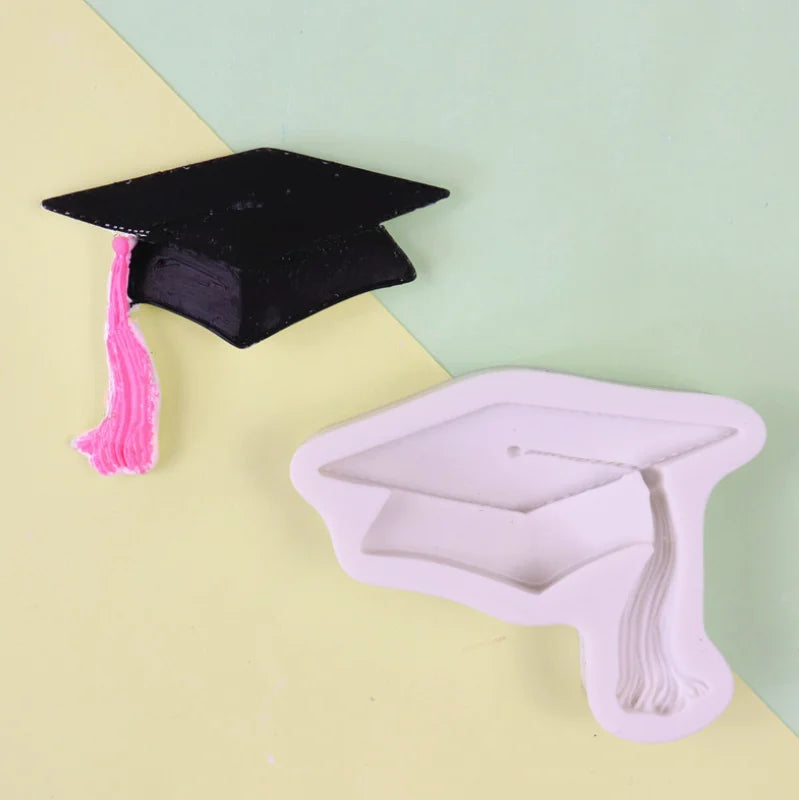 Silicone Single Graduation Hat Shape Chocolate Candy Decorative Fondant Mold for DIY Handmade Candy Chocolate Tools