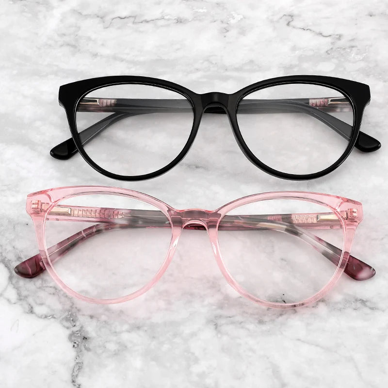 YC Ready Stock Fashion Laminated Acetate Eyewear Handmade Eyeglasses Frames Womens Ladies Eye Glasses