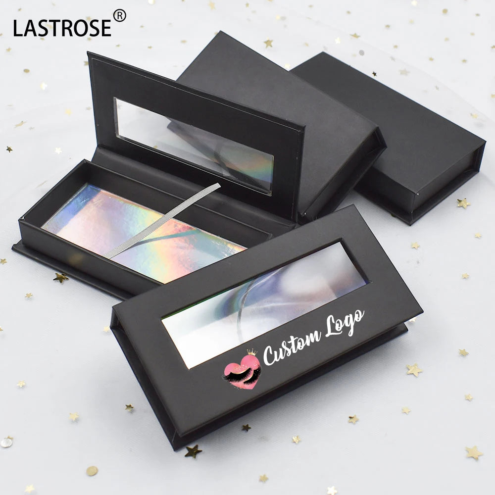 Classic Black Eyelash Box Factory Price Lashbox Eyelash Mink Lash Vendor Wholesale Empty Eyelash Package Box