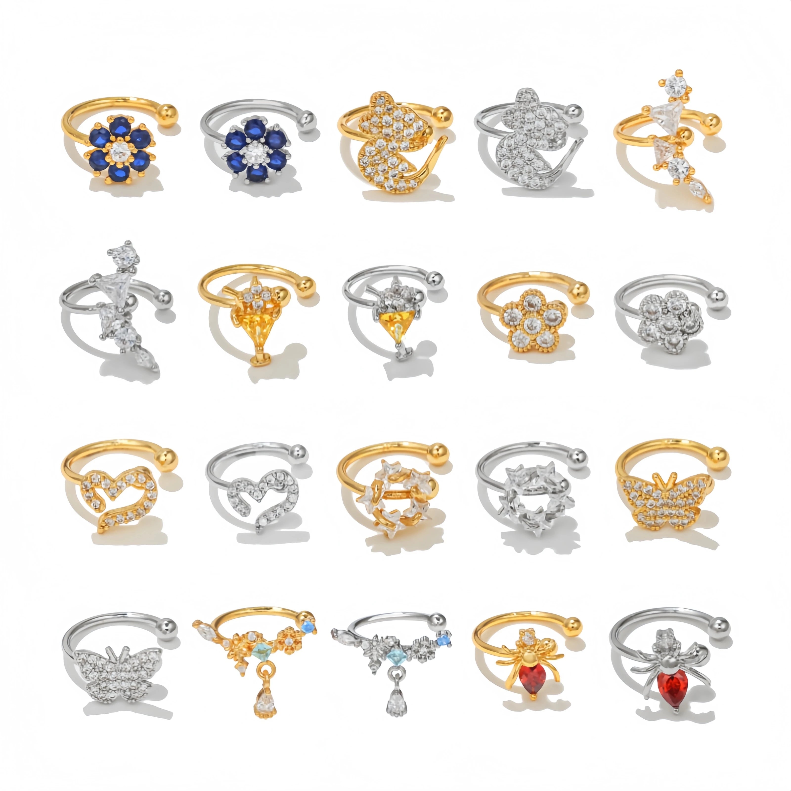 Cartilage Cubic Zirconia Lucky Star Non Piercing Clip on Wrap Cuffs Crawler Earrings Huggie Hoops Dainty Jewelry Gifts Birthday