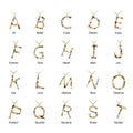 925 Sterling Silver Zircon Rainbow Initial Letter Pendant Necklace Water-wave Chain Gold Plated Trendy Style for Party