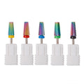 5 in 1 Electric Nail File Rainbow Tungsten Drill Bits Manicure Scissors with Milling Cutter for Gel Removal