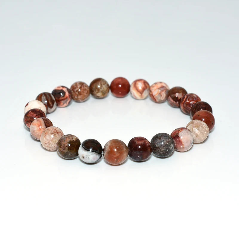 Wholesale 6/8/10mm Natural Russia Agate Bracelet for Women Men