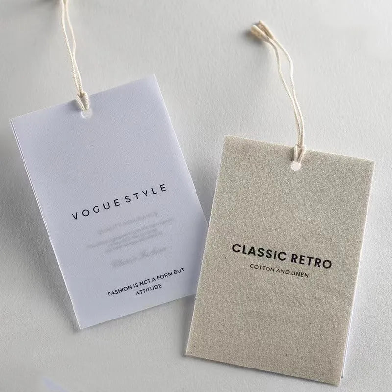 Wholesale Custom Recycled Eco Friendly Luxury Paper Cardboard Tags for Clothing High Quality Personalized Logo Garment Hang Tags