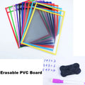 Reusable Dry Erase Pockets Board Transparent Dry the File Bag Write and Drawing Whiteboard Used for Teaching Supplies