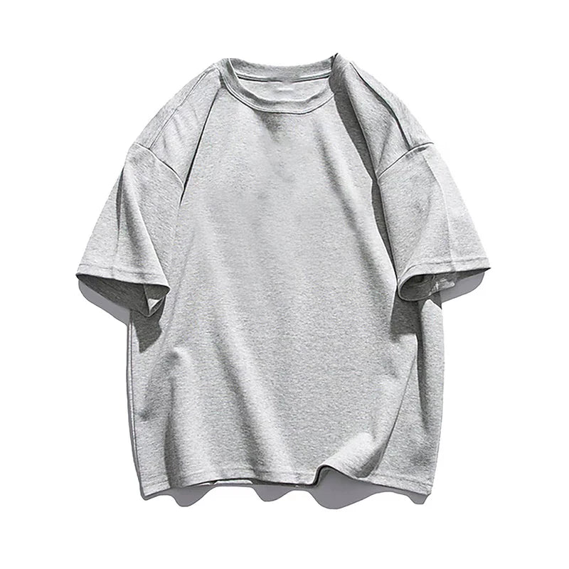 Summer Fashion Men's Jersey T-Shirt Casual Solid Short Sleeve Oversized Eco-Friendly Breathable 180g 100% Cotton Hip-Hop Tee 5XL