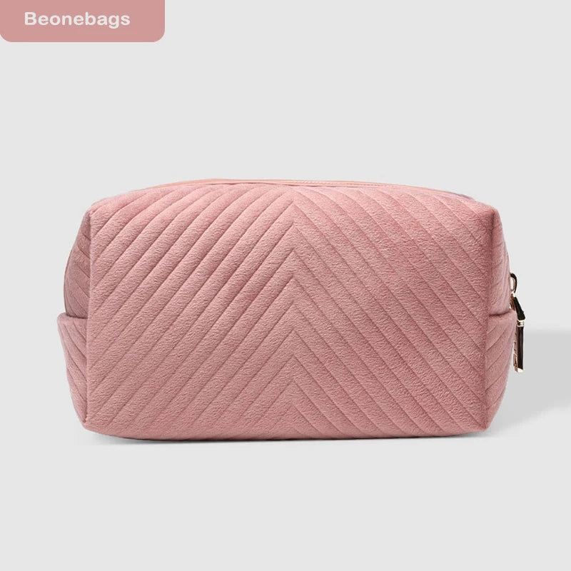 Velvet Cosmetic Makeup Bags Terry Quilted Pouch for Purse Toiletry Organizer Bridesmaid Proposal Gifts for Wedding Party