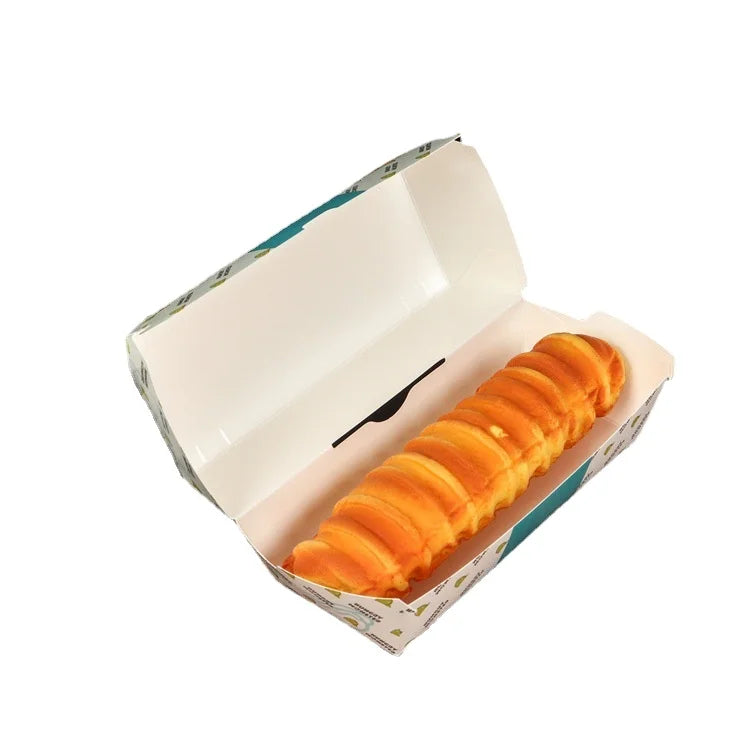Hot Selling Disposable Eco Friendly Recycled Materials Food Grade Paper Hot Dog Tray Box with Matt Lamination for Sushi