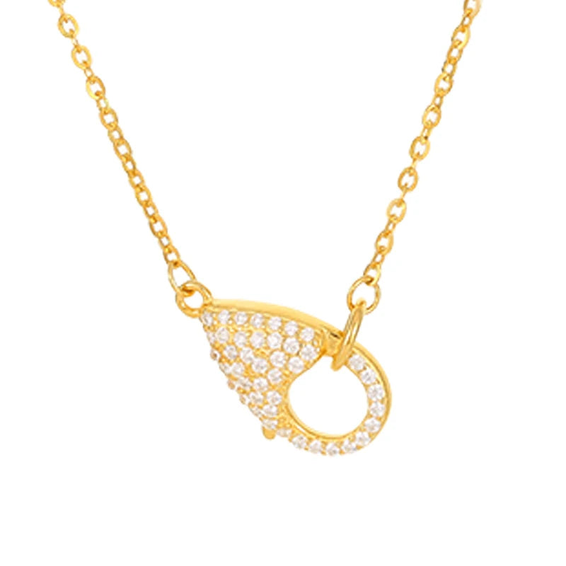 Fashion Jewelry 925 Sterling Silver Zircon Lobster Clasp Chains Pendant Necklace for Women Gift
