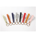 Custom Handmade PU Leather Strap Keychain Promotional Gift Key Ring